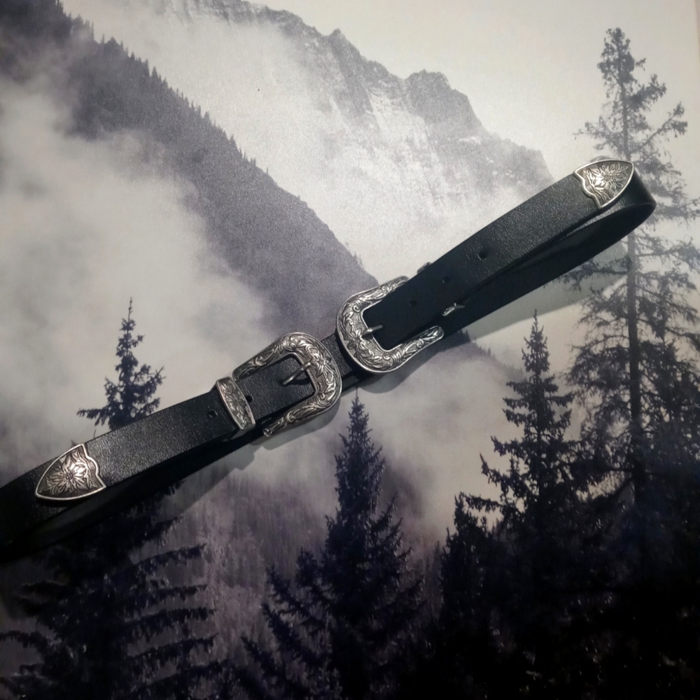 western double buckle belt